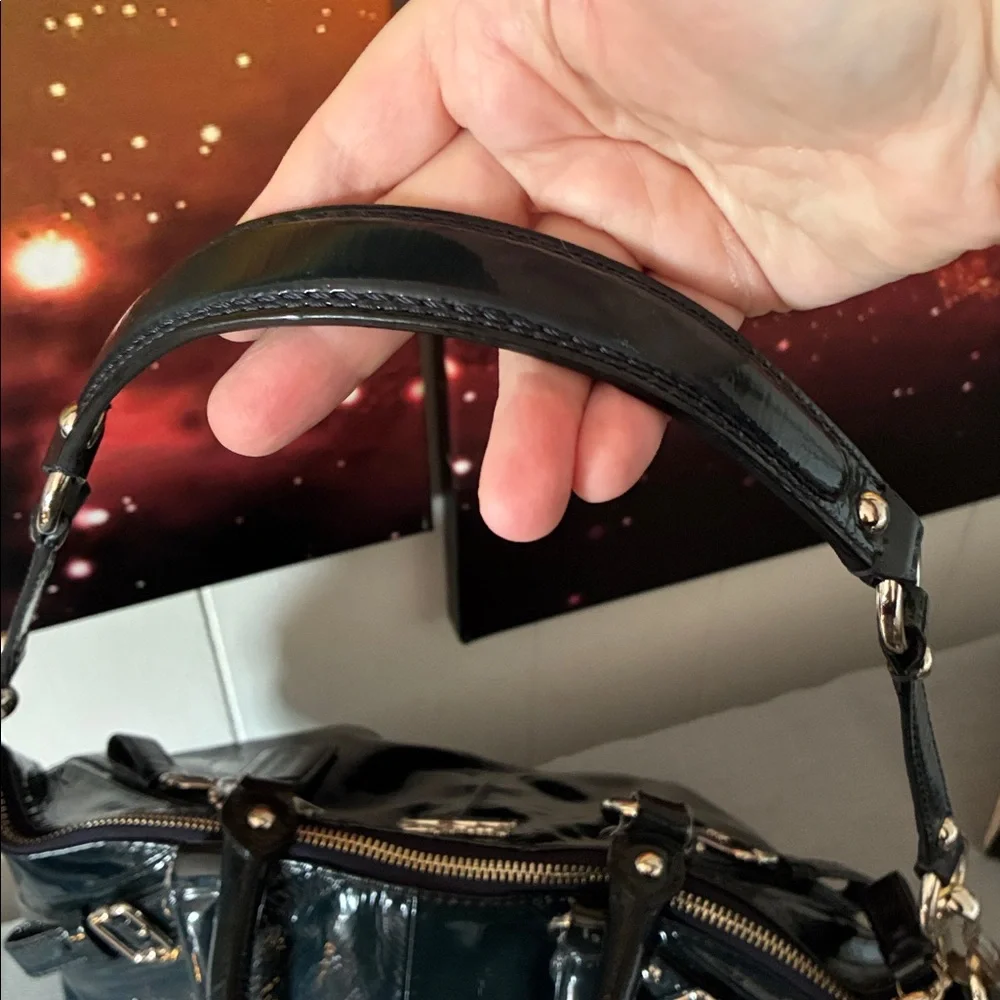 Coach Navy Madison Sophia Patent Leather Satchel - Picture 6 of 12